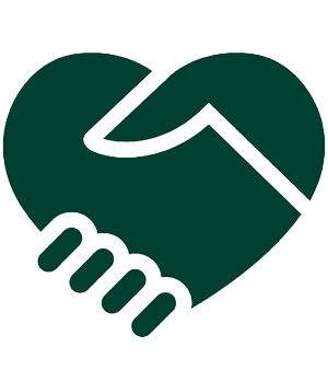 Icon of heart with hands